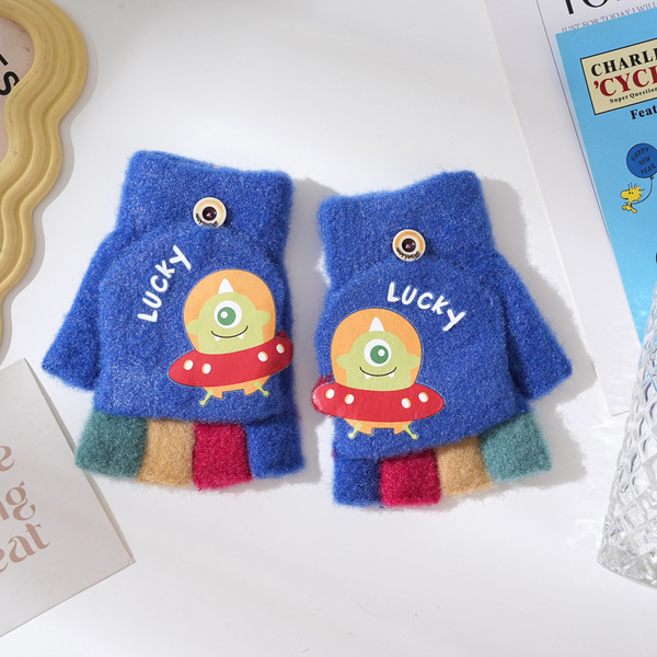 Children's cartoon keep warm cute winter knitted gloves for boys