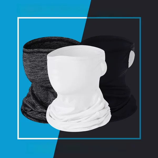 Ice Silk Cycling Mask with Ear Loops, Nylon Uv Protection Sports Neck Gaiter, Breathable Sunshade and Sun Protection Neck Scarf for Summer