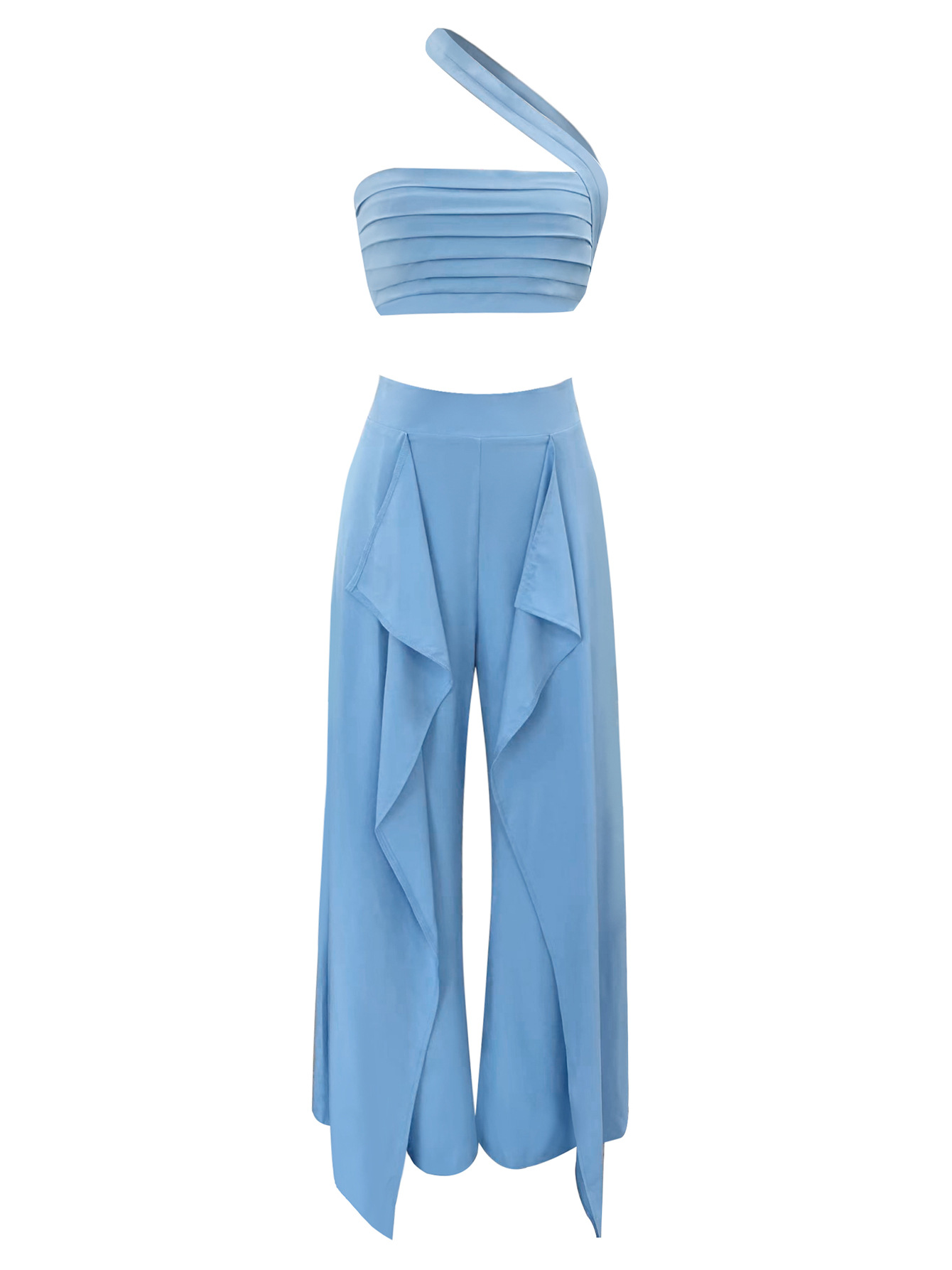 Holiday Party Beach Women's Sexy Solid Color Polyester Pants Sets Pants Sets display picture 3