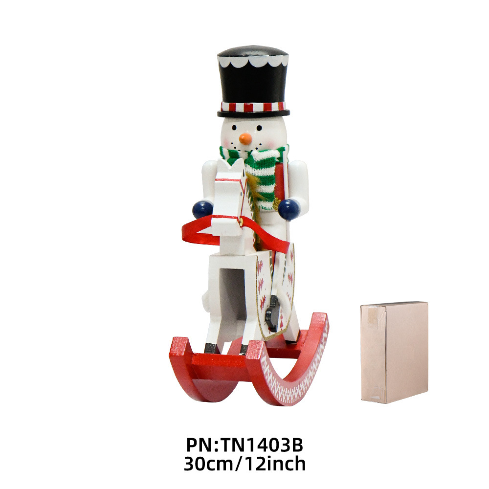 30CM mecedor cascanueces artesanías de madera rey montar marionetas de cuento de hadas decoraciones navideñas