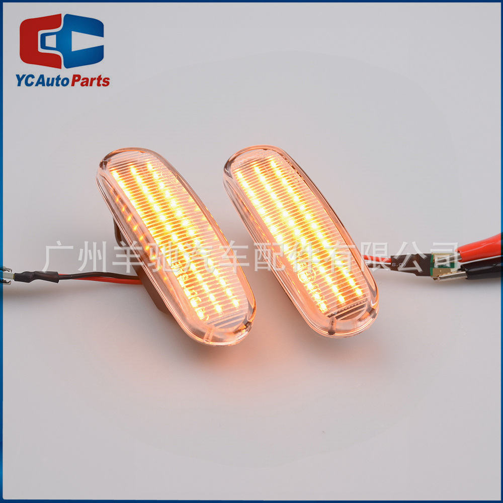 Aplicable a Fiat Panda Peugeot Citroën lateral dinámico LED flujo de agua luz lateral de dirección hoja lámpara lateral