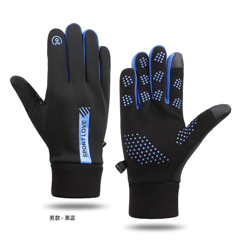 Deportes de otoño e invierno guantes calientes hombres y mujeres impermeables a prueba de viento a prueba de frío pareja conducción Palm pantalla táctil antideslizante