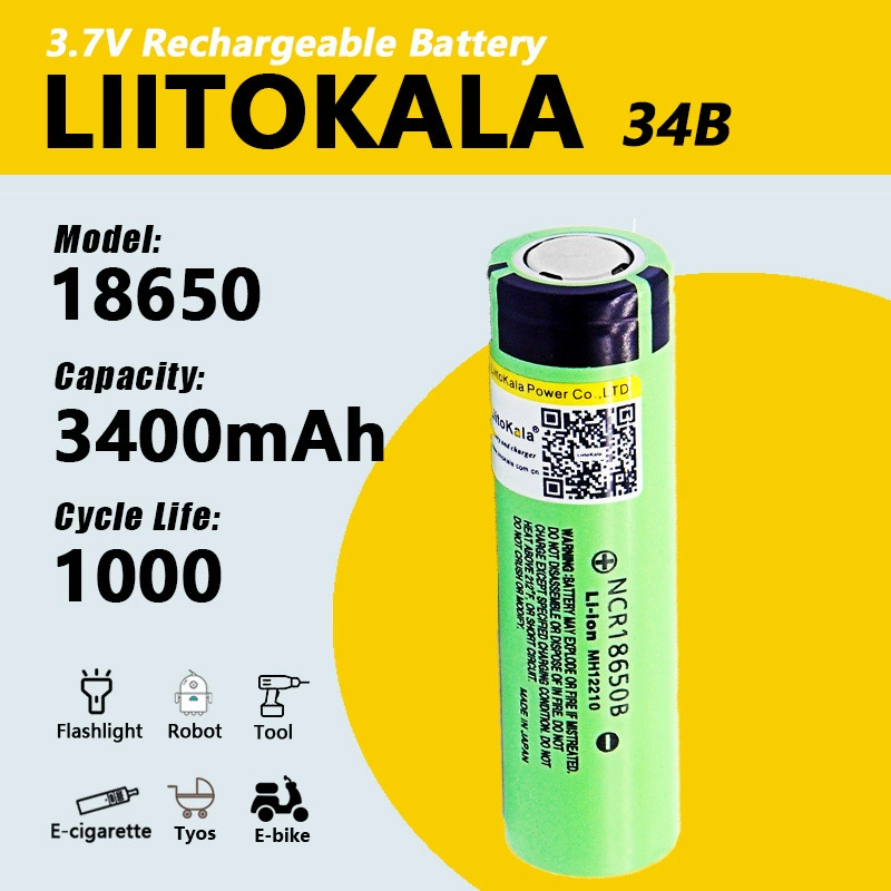 LiitoKala [跨境专供 34B-N NCR18650B 18650 3400mAh литиевый аккумулятор 3.7V]