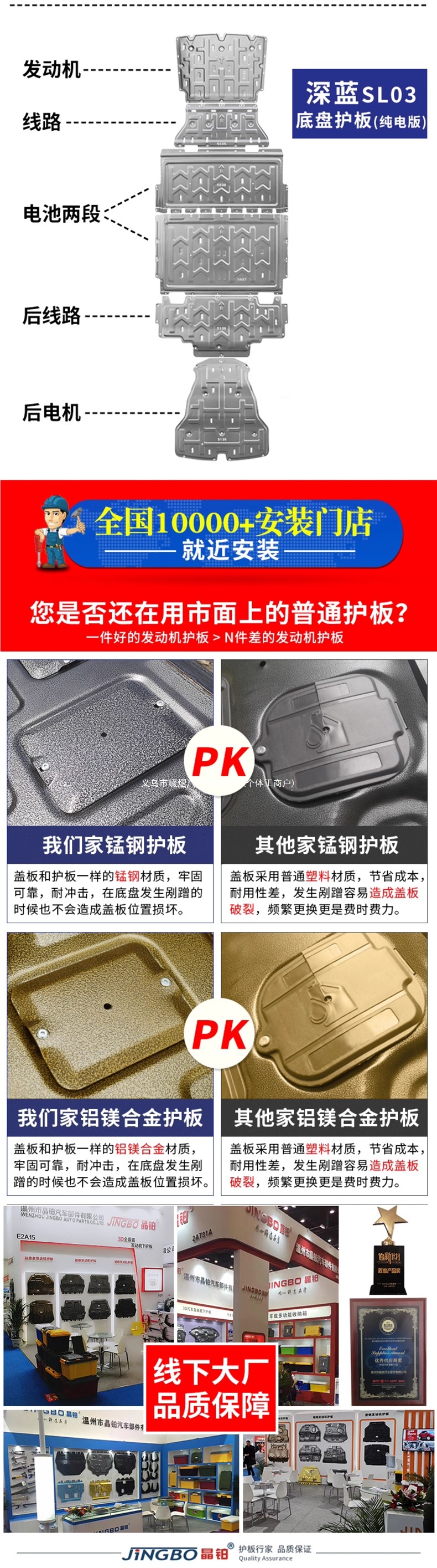 Changan Deep Blue SL03 battery underbody guard, extended-range Deep Blue SL03 chassis guard, engine and motor protection