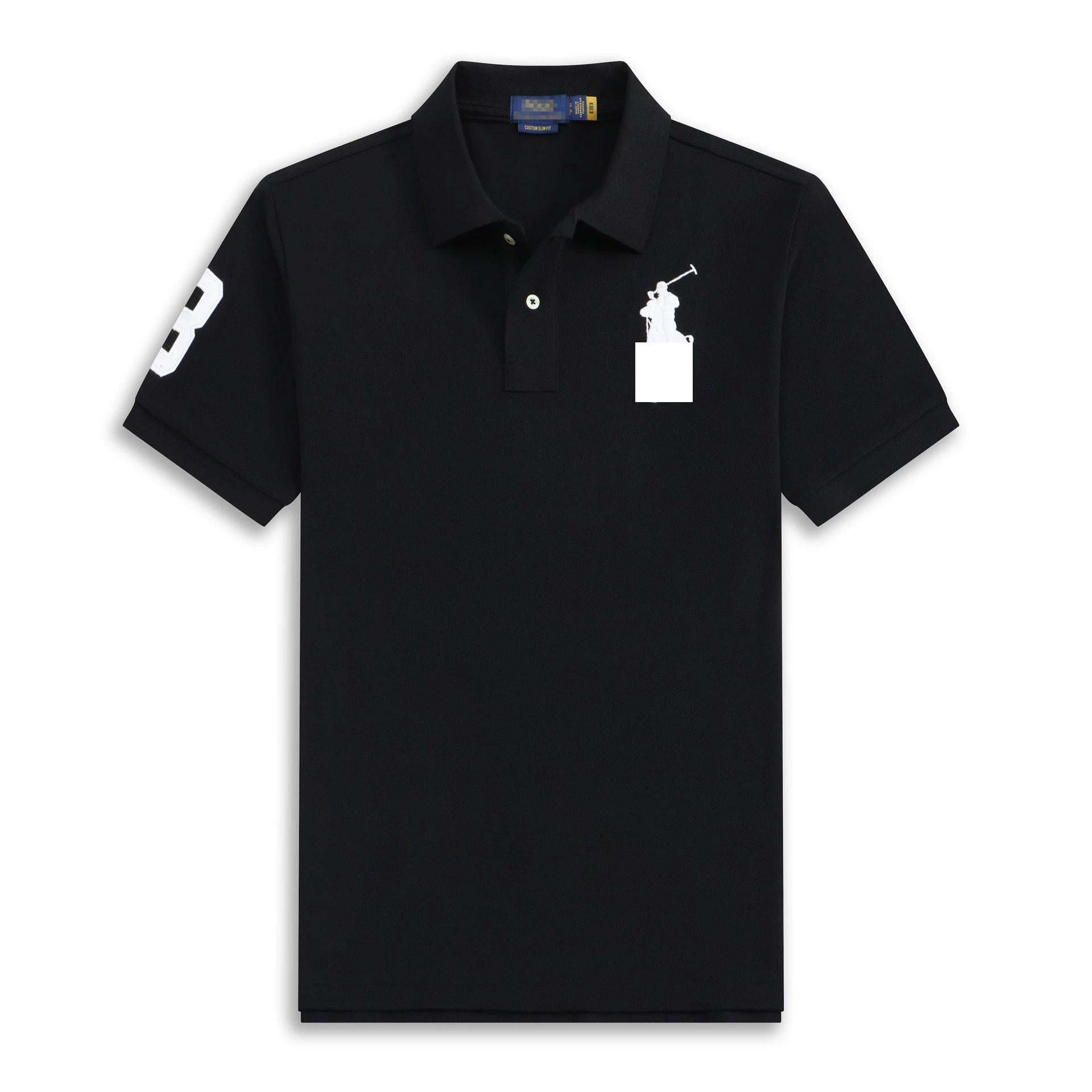 Поло футболка с коротким рукавом (POLO), вышивка, летний трикотаж, размеры XS–3XL