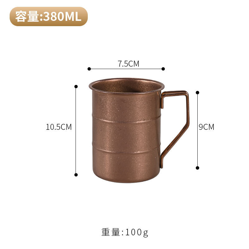 レトロ工業風ビールグラス304ステンレスマグカップ古いジュース冷たい飲み物カップ屋外キャンプ水カップ|undefined