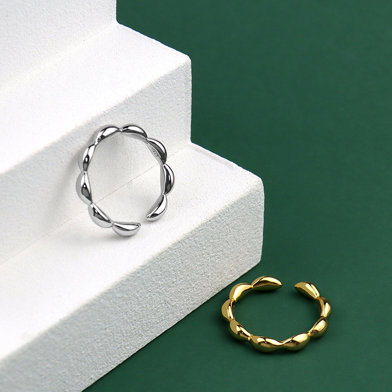 Korean version of the oliveshaped ring design sense geometric open ring wholesalepicture17