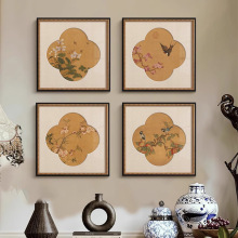 法式复古中国风客厅花鸟装饰画餐厅玄关新中式中古风卧室茶室挂画