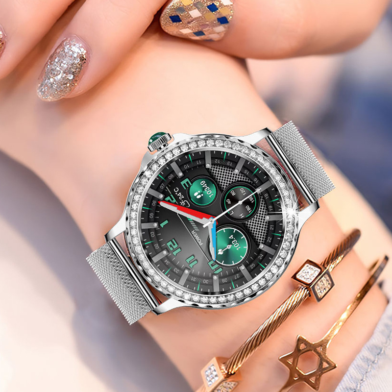 New Women's Fashion Watch NX19 Bluetooth Call Smart Sports Bracelet IP68 Waterproof Wristwatch With Diamonds_voghion.com