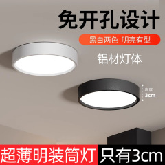 超薄型 LED 表面実装ダウンライト、丸型シーリングライト、通路ライト、廊下入口シーリングライト、パンチフリーシーリングダウンライト