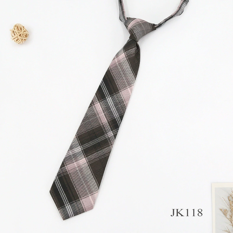 Заготовка на петлях Lazy Tie JKDK, школьная форма в клетку колледжного стиля, регулируемая 7×33 см