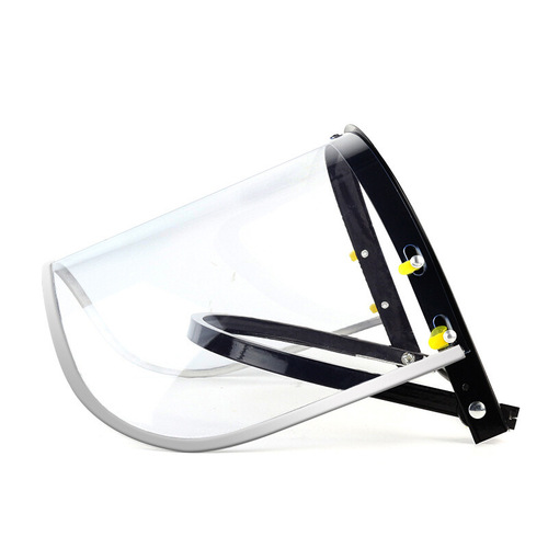 A complete set of aluminum bracket protective visor thickened PC anti-impact high temperature visor head-mounted polished mask with safety helmet