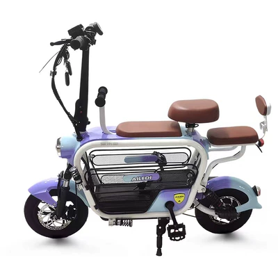 Qatlanan elektrik velosipedlər – Two-Wheeled Pet Lithium Battery - pet-naked-car-blue-and-purple