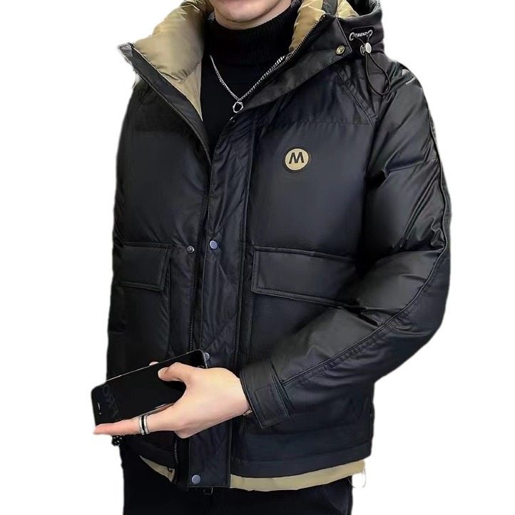 Abbigliamento maschile Nuovo colore solido moda uomo giacca in cotone e seta uomo giacca in cotone e seta calda spessa con cappuccio studente giacca in cotone e seta uomo_voghion.com