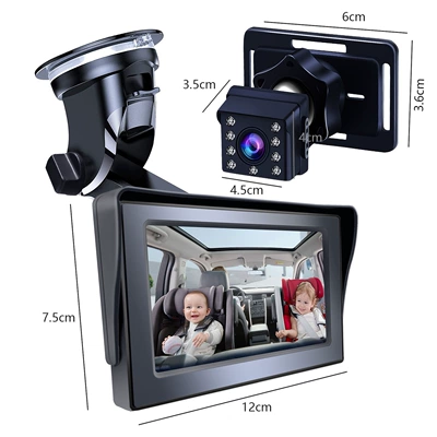 Amazon Bestseller 4.3inch Baby Car Monitor Baby Rearview Camera Baby Car Mirror (Car display)