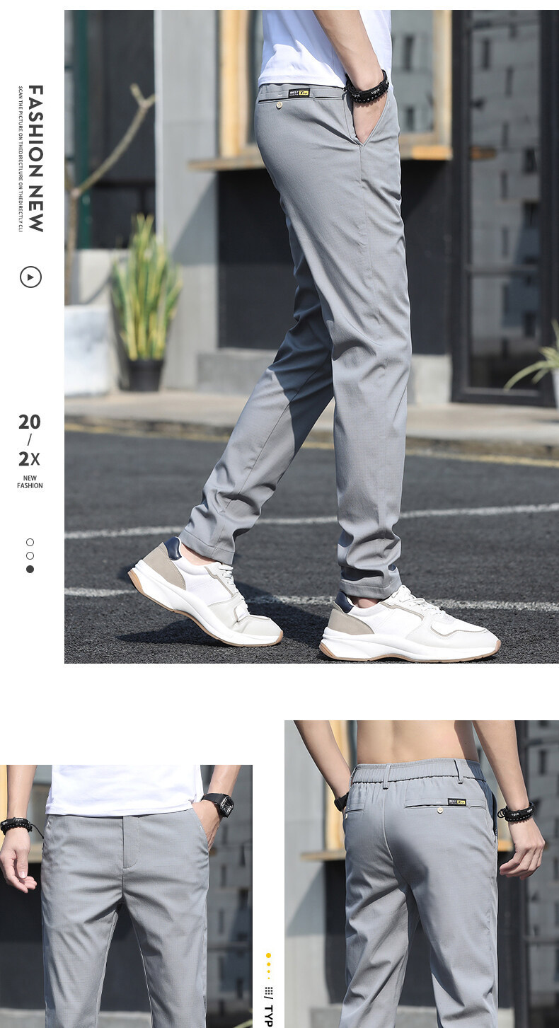 Men's Summer Slim Fit Suit Pants Image 2