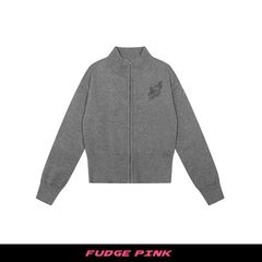 Fudge Pink 25秋季New美式复古辣妹个性图案设计毛衣开衫