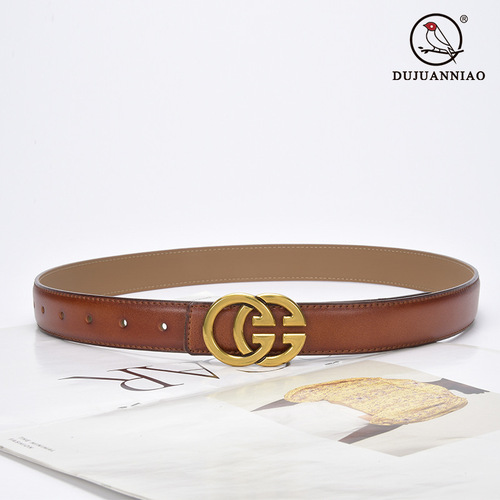 New cow leather belt, women's internet celebrity classic GG genuine leather women's belt, fashionable and versatile decorative jeans belt wholesale