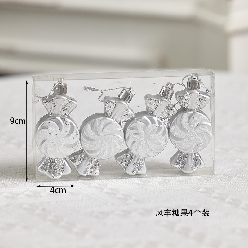 4 paquetes de caramelo de molino de viento plateado