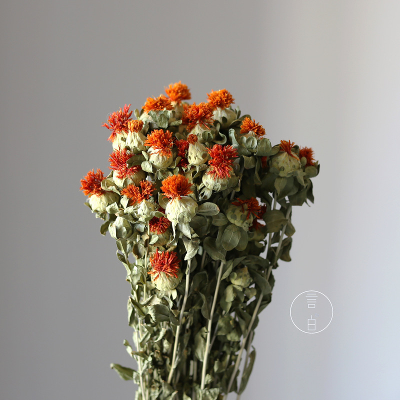 Orange Pineapple Flower Dried Flower Pineapple Chrysanthemum Stem Bouquet Wholesale Saffron Popular Flower Tea Green Stem Saffron Head Manufacturer Wholesale