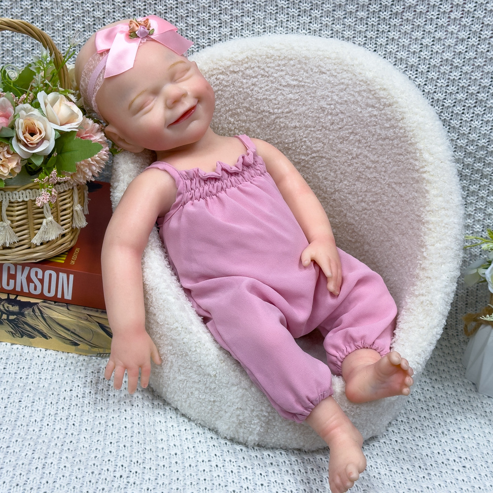 Muñecas navideñas renacidas para niños regalos sólidos transfronterizos para bebés simuladores juguetes de muñecas 45 suave CM silicona