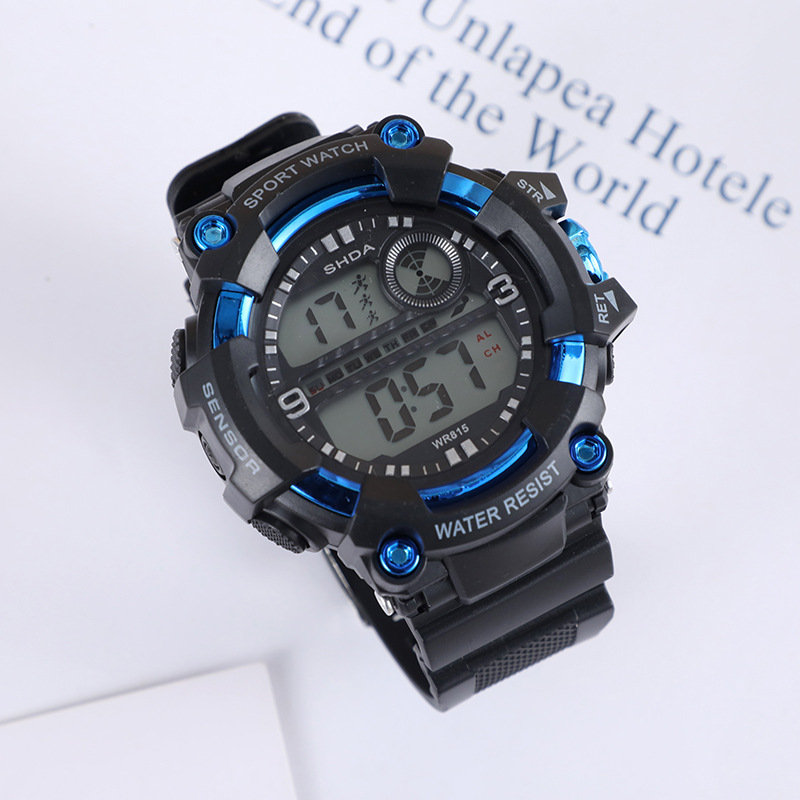 Reloj electrónico deportivo de tendencia para estudiantes de secundaria anti-caída multifuncional Cool Nightlight Reloj electrónico impermeable