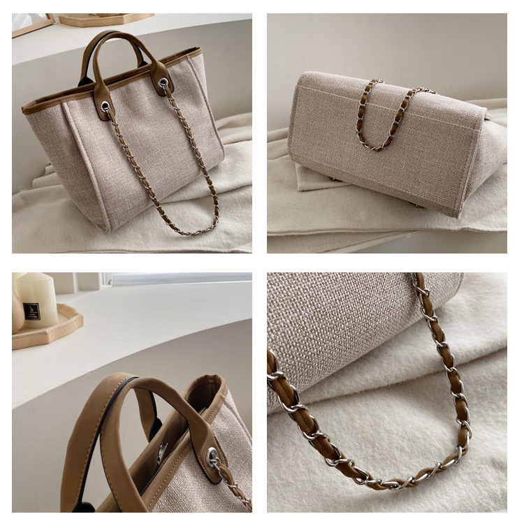 1069g Weight Zipper Closure Type Double Shoulder Straps Strap Type Tote Bag Bags Type Daily Occasion Canvas Material Solid Color Pattern All Seasons Season Women'S Gender Fashion Style Square Shape Sewing Craft Medium Size Women's Medium All Seasons Canvas Fashion Tote Bag 无