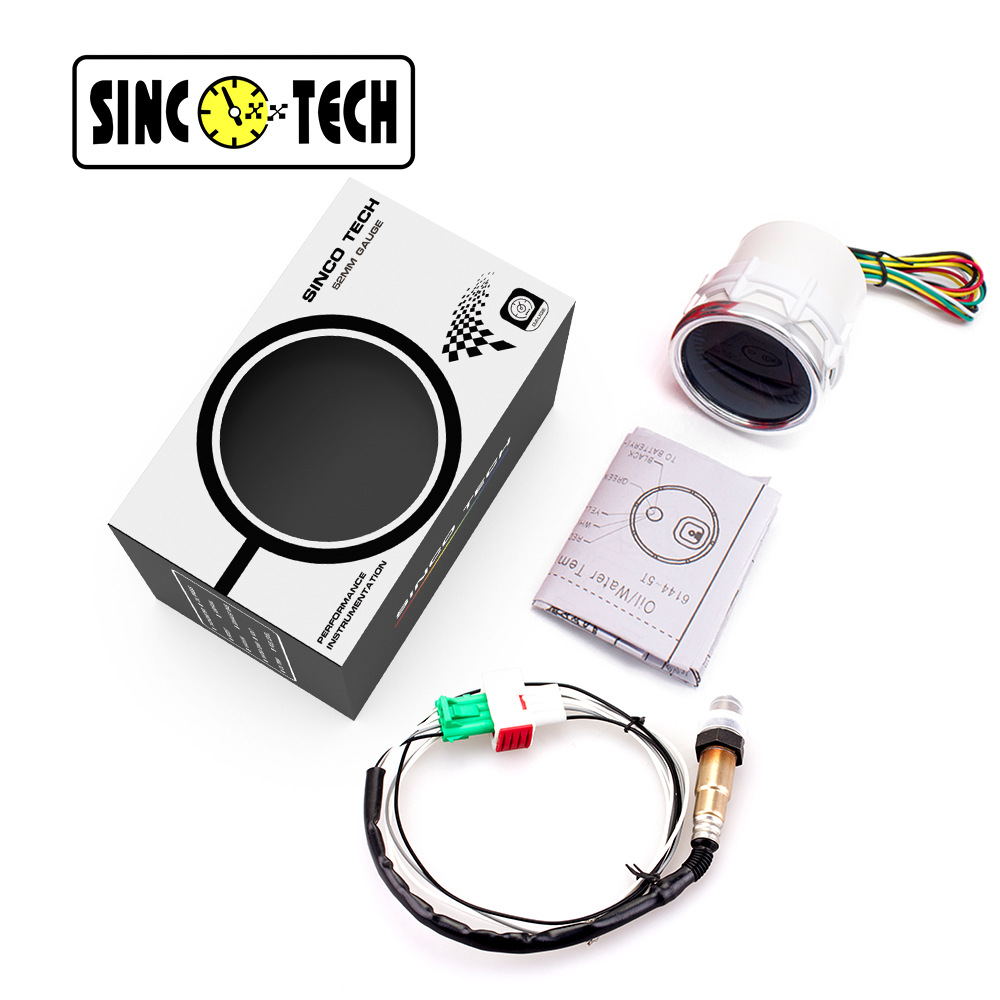 2-Inch 52mm Light Mirror Digital Led Blue Light Air-Fuel Ratio Meter 12V Car Modification Instrument with Oxygen Sensor