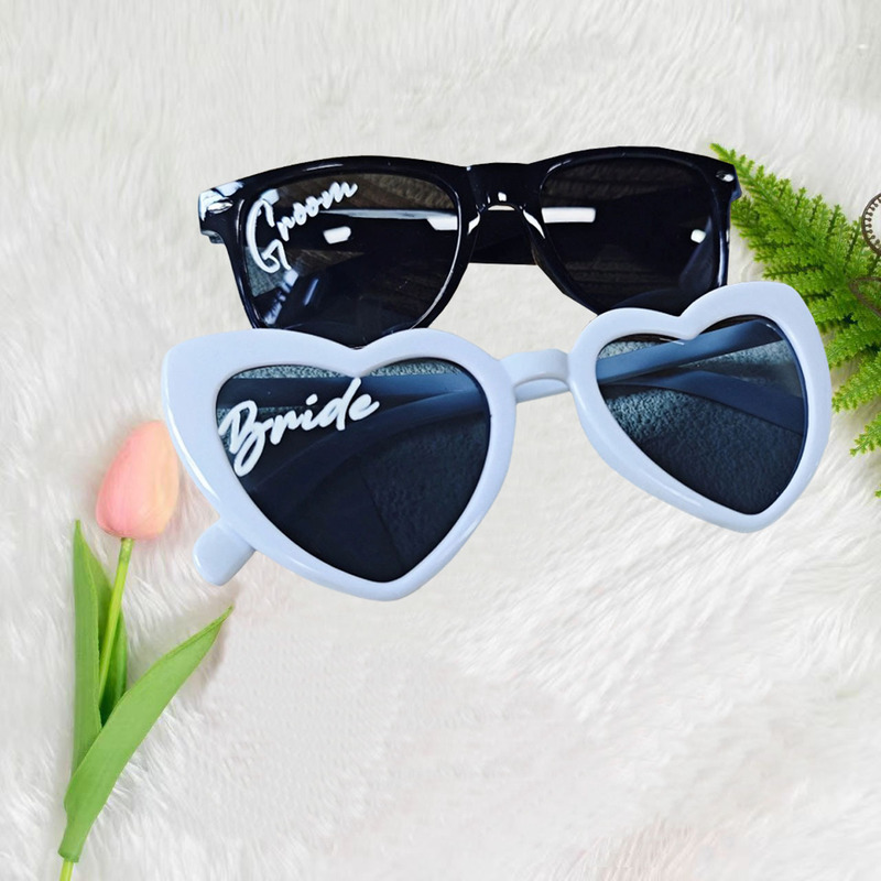 Cross-Border Bride Groom White Black Glasses Bride and Groom Sunglasses Best Man Bachelorette Party Wedding Cross-Border Bride Groom White Black Glasses Bride and Groom Sunglasses Best Man Bachelorette Party Wedding