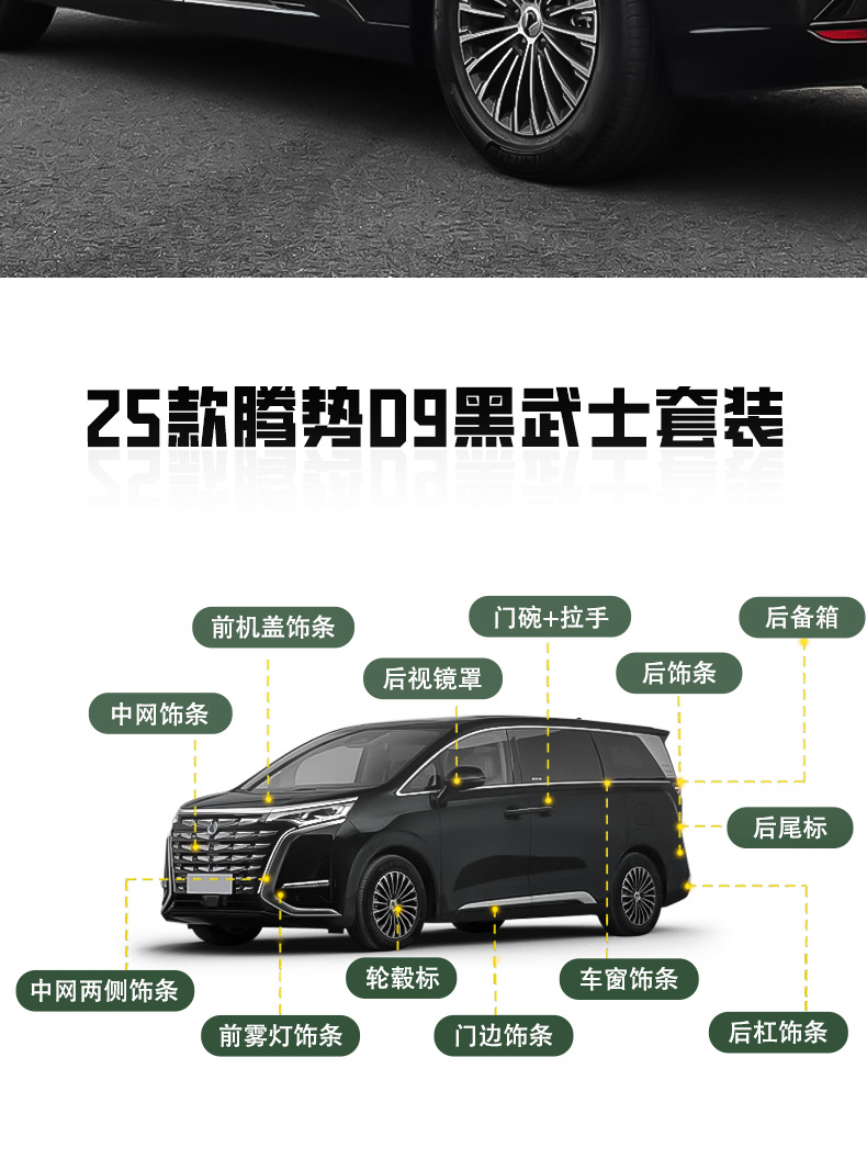 Black Knight Body Kit Grille Trim for BYD Denza D9 (2022-2025)