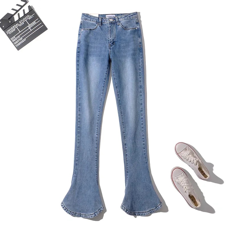 Women's Daily Streetwear Solid Color Full Length Washed Flared Pants Jeans display picture 6