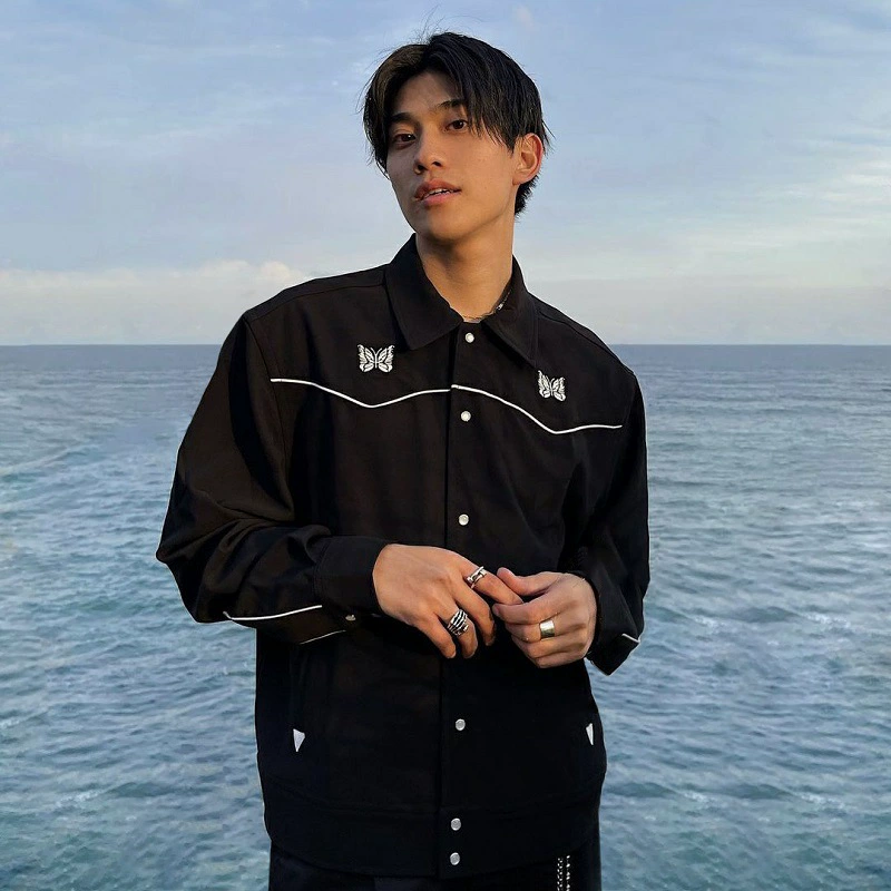 NEEDLES TRACK Niche Модный бренд Японский Ретро осенне-зимний свободный мужской кардиган для пары Куртка INS