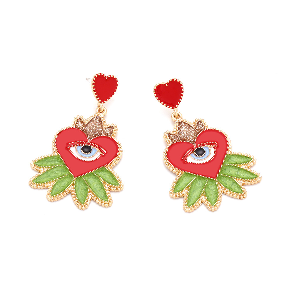 Devil's Eye Pattern Women's Gender Enamel, Plating Design 1 Pair IG Style Modern Style Devil's Eye Enamel Plating Zinc Alloy Drop Earrings