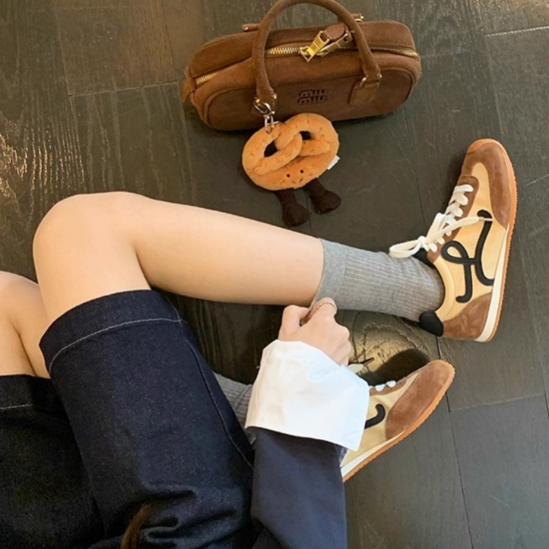 真皮复古撞色德训鞋女2025新款时髦内增高休闲运动鞋百搭阿甘板鞋|undefined