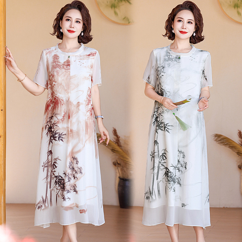 C6962 1070K VÁY ĐẦM LIỀN THÂN DÁNG DÀI NỮ SUZTDI MÙA HÈ TRUNG NIÊN THỜI TRANG NỮ VẢI VOAN G03 SẢN PHẨM MỚI