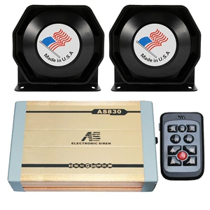Car-mounted wireless remote control siren, 12V/24V car loudspeaker, high-pitched alarm, AS830C + octagonal horn