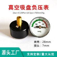 电动吸盘气压表Y28负压表 -1bar微型真空压力表真空吸盘厂家适用
