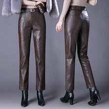 海宁真皮皮裤女2025秋冬季新款韩版时尚高腰修身显瘦绵羊皮铅笔裤