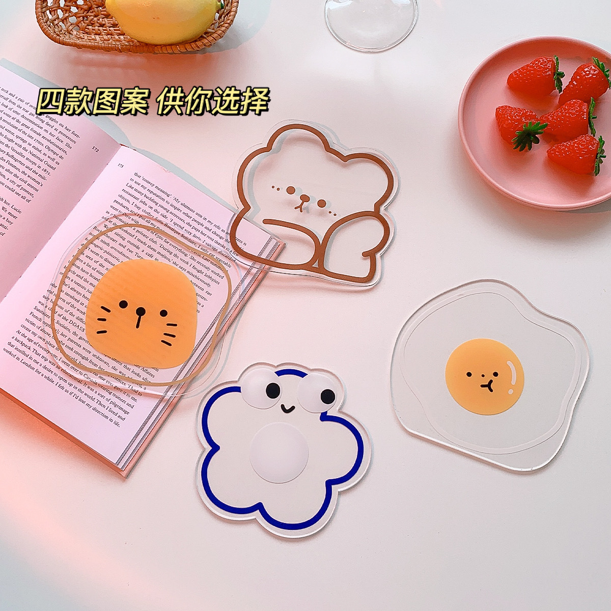 Posavasos de dibujos animados de acrílico nórdico, simple, antiescaldado, antideslizante, tapetes, posavasos de té para el hogar de estilo ins, resistentes a altas temperaturas, creativos