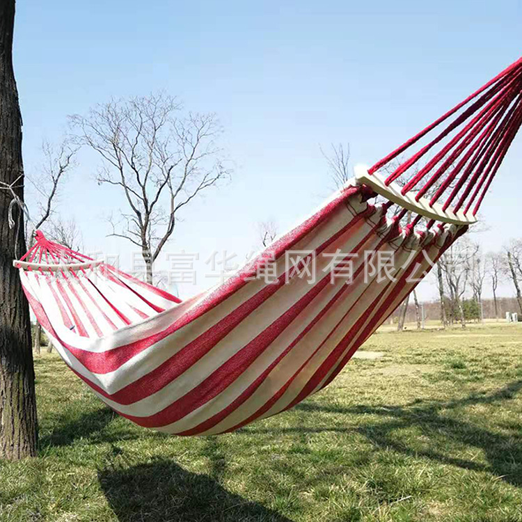 Fuhua hamaca al aire libre Individual Doble columpio estudiante interior dormitorio engrosada lona camping anti-Flip hamaca