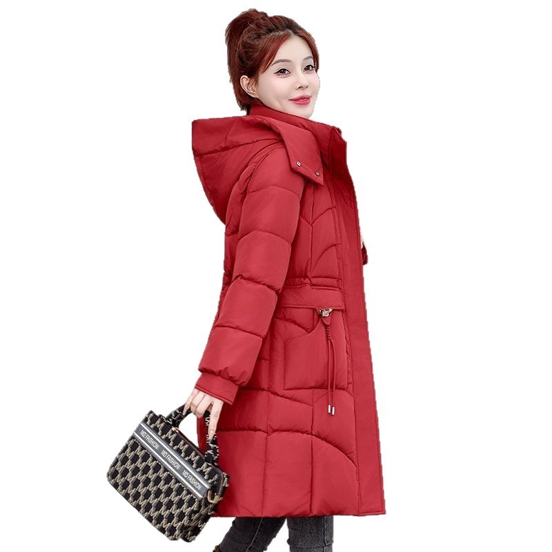 新款棉服女中长款冬季羽绒棉衣ins时尚修身2025显瘦加厚外套棉袄|undefined