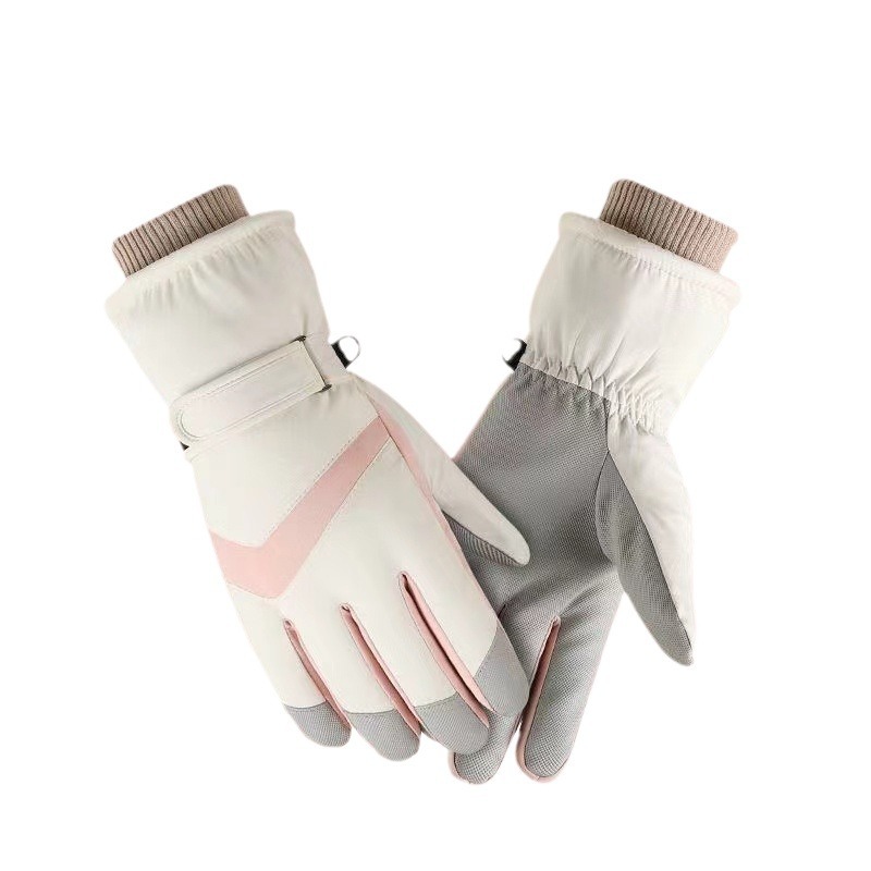Nuevos guantes de esquí de invierno para hombres y mujeres al aire libre ciclismo impermeable antideslizante pantalla táctil cálido forro polar engrosado transfronterizo al por mayor