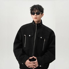 蛇年限定座山アナコンダ立襟ジャケット男女春cleanfit高級感工装コートゆるい上着