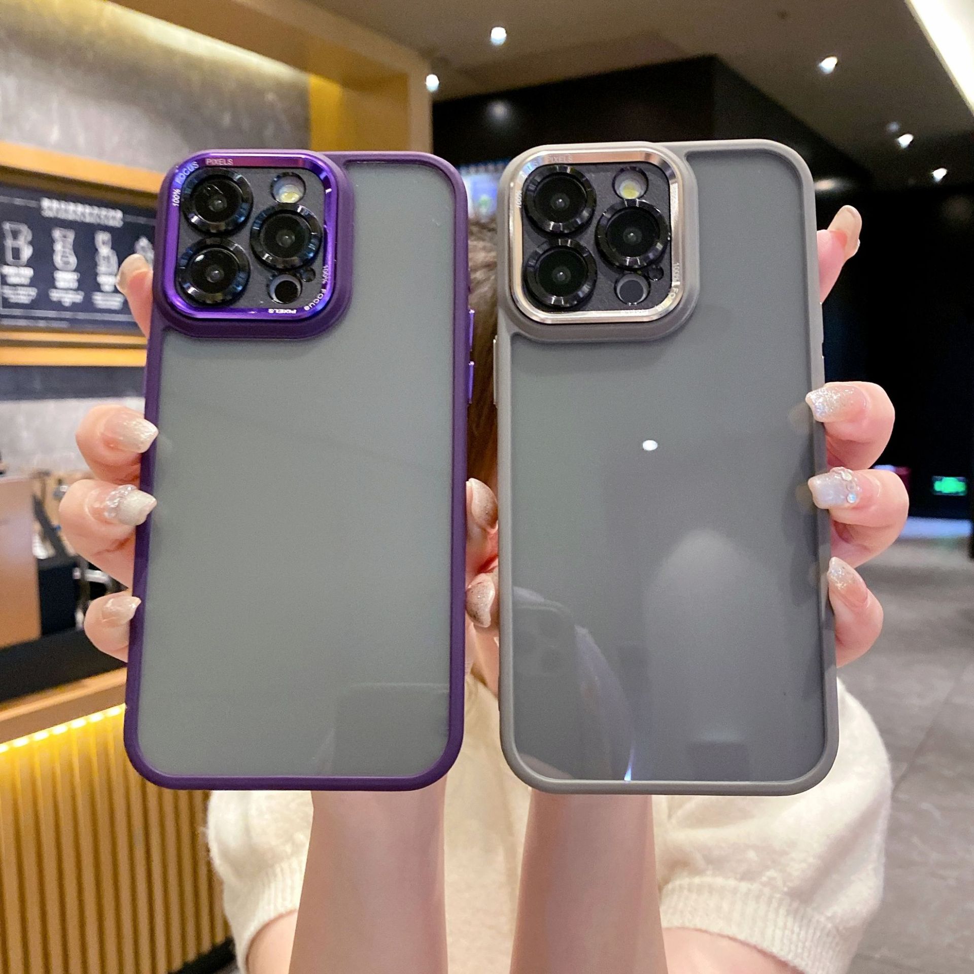 Nuevo modelo adecuado para iPhone16 Precision Shield Eagle Eye funda de teléfono móvil marco colorido cubierta protectora transparente 14 Apple 13pro.