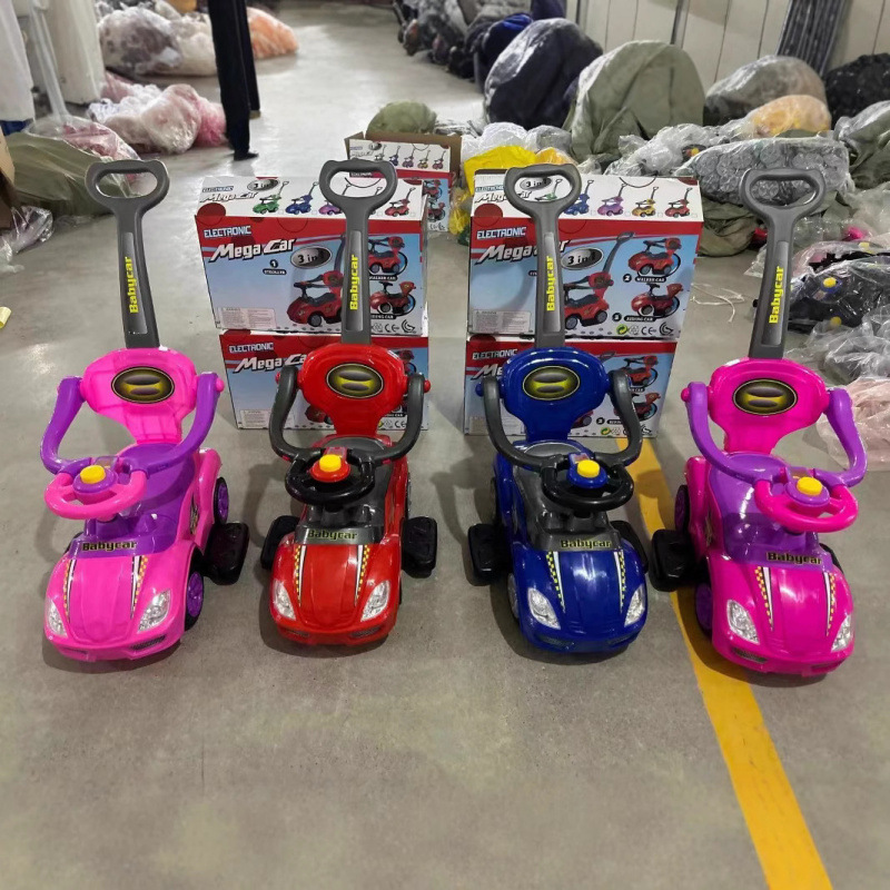 Carrito Deslizante de Cuatro Ruedas Antivuelco para Niños 1-3 Años de Plástico