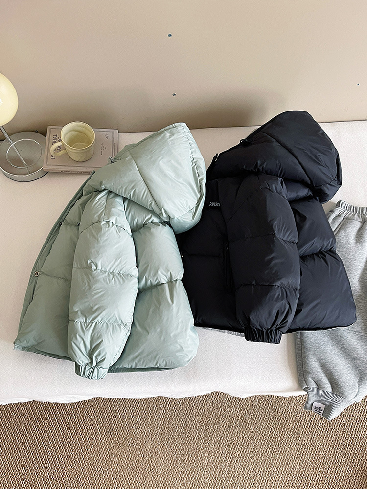 Wind Valley 2025 invierno nueva ropa infantil para niños coreanos dos lados con chaquetas de plumón para niños y niñas abrigo con capuz