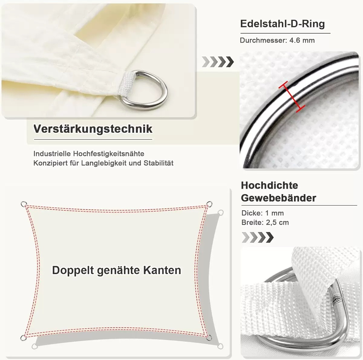 Sunshade sails in stock, popular cross-border Amazon product, garden and pool sunshade, sun protection, direct supplier manufacturer, canopy