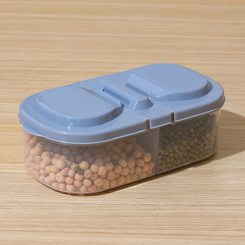 Doble-rejilla cubierta cocina alimentos granos sellados tarro multifuncional cocina refrigerador caja de almacenamiento de plástico