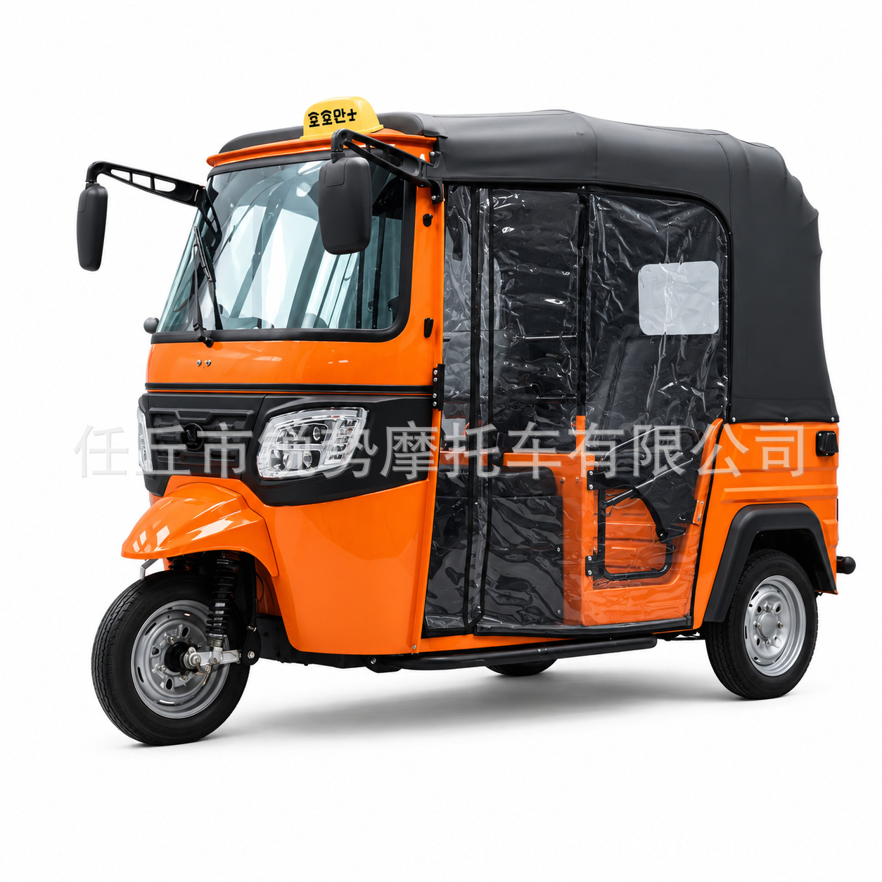 Fuel-powered three-wheeled motorcycle with canopy for passenger transport, Southeast Asian cross-border TUK-TUK passenger three-wheeled motorcycle