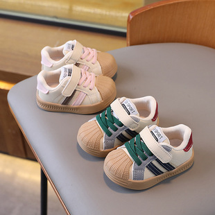 Men's Baby Shoes Spring and Autumn Baby Soft Sole Toddler Shoes 1-2 Year Old Girl's Casual Board Shoes Non-slip White Shoes